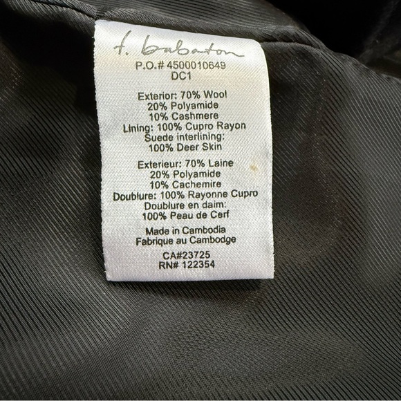 Babaton Black Double-Breasted Trench Coat Wool and Cashmere blend Large - Picture 12 of 16